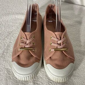 Harvest Land Pink Canvas Slip On Round Toe Low Top Sneaker Style Flats 9.5